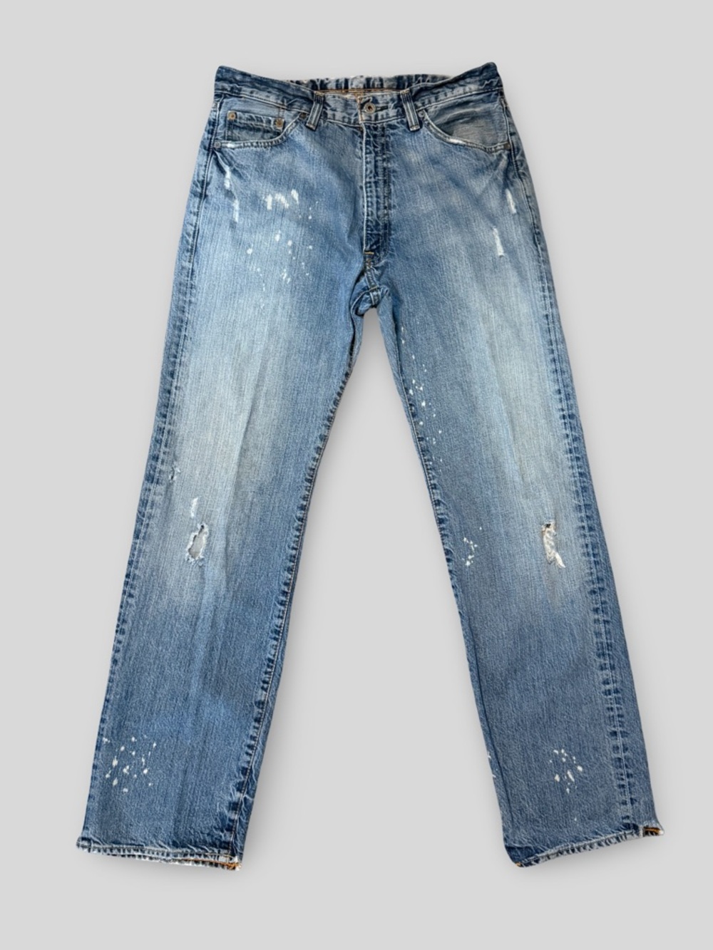Polo by Ralph Lauren Light Blue Straight Jeans with Distressed Details